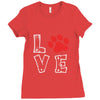 love paw rhinestud Ladies Fitted T-Shirt