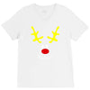 reindeer face novelty christmas V-Neck Tee