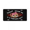 February Peeking Out Baby Girl License Plate