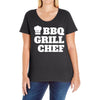 bbq grill chef Ladies Curvy T-Shirt