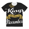 kings are born in november All Over Women's T-shirt