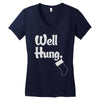 well hung Women's V-Neck T-Shirt