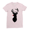 deer skull christmas Ladies Fitted T-Shirt