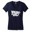 back to the 80's, funny retro Women's V-Neck T-Shirt