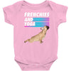 frenchies and yoga Baby Bodysuit