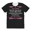 Dear Daddy, Thanks for Being my Dad Baby Boy Letter to Father All Over Women's T-shirt