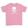 biker pirate skull bones swords Youth Tee