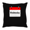 title of day of the week wednesday day of the week Throw Pillow