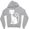 white cat funny Zipper Hoodie