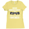 never underestimate an old man who was born in november Ladies Fitted T-Shirt