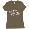 get your geek on white type tee Ladies Fitted T-Shirt