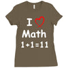 kids boys childrens i love math 1+1=11 funny Ladies Fitted T-Shirt