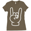 rock and roll throwing horns Ladies Fitted T-Shirt