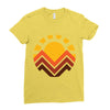 sunset mountain Ladies Fitted T-Shirt