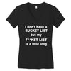 fucket list Women's V-Neck T-Shirt