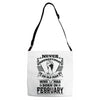 Never Underestimate Old Man Who Was Born February Adjustable Strap Totes