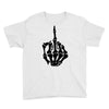 middle finger skeleton bone skull grafitti art Youth Tee