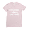 commas save lives t shirt Ladies Fitted T-Shirt