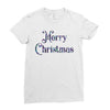 merry christmas colorful glitter Ladies Fitted T-Shirt