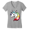 rainbow unicorn Women's V-Neck T-Shirt