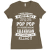 Super Cool Pop Pop Of A Freaking Awesome Grandson Ladies Fitted T-Shirt