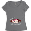 October Peeking Out Baby Girl Women's Triblend Scoop T-shirt