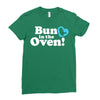 Bun in the Oven with Heart Baby Boy Ladies Fitted T-Shirt