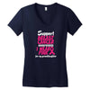 I Wear Pink For My Granddaughter Women's V-Neck T-Shirt