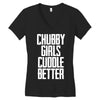 chubby girls cuddle better Women's V-Neck T-Shirt