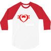i love heart bass guitar music 3/4 Sleeve Shirt