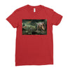 dinosaur attack Ladies Fitted T-Shirt