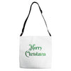 merry christmas green glitter Adjustable Strap Totes