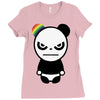 angry panda rainbow Ladies Fitted T-Shirt