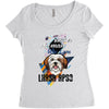 who loves lhasa apso Women's Triblend Scoop T-shirt