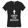 obey the beard funny Women's V-Neck T-Shirt