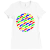 funny girly colorful patterns mustaches Ladies Fitted T-Shirt