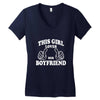 This Girl Loves her Boyfriend Women's V-Neck T-Shirt