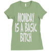 monday is a basic bitch Ladies Fitted T-Shirt
