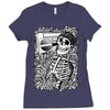 boombox skull Ladies Fitted T-Shirt