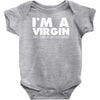 i'm a virgin but this is an old shirt Baby Bodysuit
