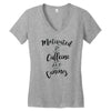 motivated by caffeine and canines Women's V-Neck T-Shirt