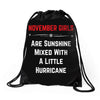 November Girls Drawstring Bags
