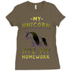 my unicorn ate my homework Ladies Fitted T-Shirt