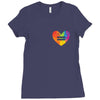 Rainbow Equality Heart Ladies Fitted T-Shirt