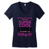 i never dreamed i would be a super cool libra but here i am killing it Women's V-Neck T-Shirt