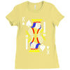 party king design funny humor cool graph baseball Ladies Fitted T-Shirt
