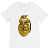 gold grenade V-Neck Tee