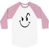 evil acid house smiley smily face mens t shirt 3/4 Sleeve Shirt