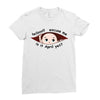 April Peeking Out Baby Boy Ladies Fitted T-Shirt