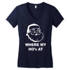 where my hoes Women's V-Neck T-Shirt